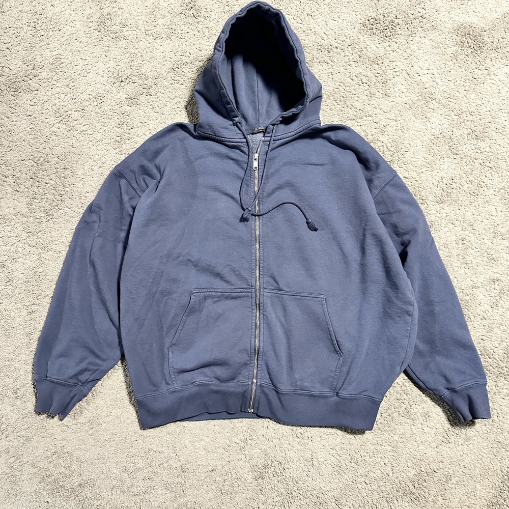 Brandy Melville Blue / Gray Zip-Up Hoodie